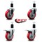 Service Caster 4'' Red Poly Swivel 1-1/2'' Expanding Stem Caster Set 2 Total Lock Brakes, 4PK SCC-EXTTL20S414-PPUB-RED-2-S-2-112 - alternate 2